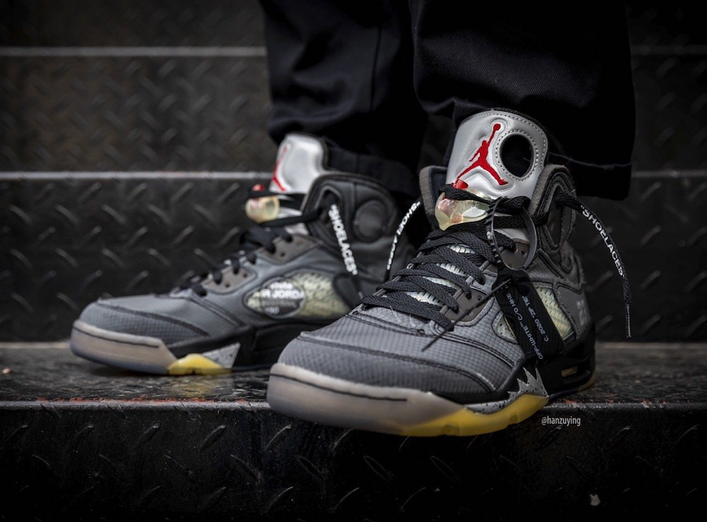 OFF-WHITE X AIR JORDAN 5 Hadir Dengan Tiga Warna Tali yang Berbeda |  Sneakers.co.id