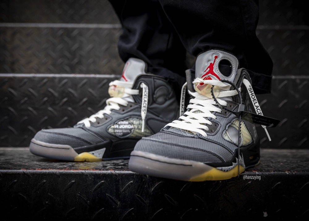 OFF-WHITE X AIR JORDAN 5 Hadir Dengan Tiga Warna Tali yang Berbeda |  Sneakers.co.id